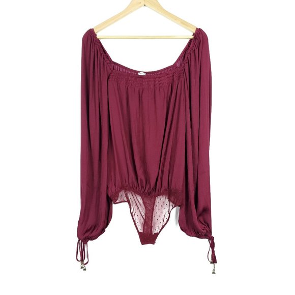 Intimately Free People Tops - Intimately Free People Pomegranate Wine Body Suit